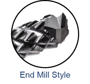End Mills for Composites - Diamond Cut - End Mill Style