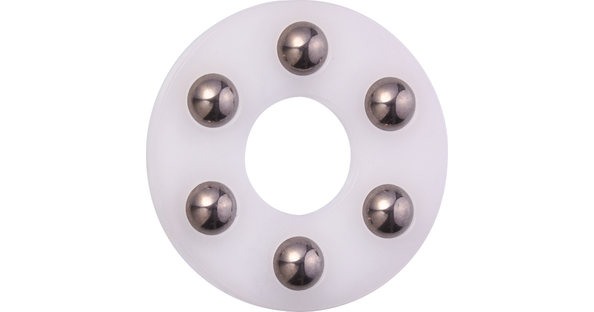 xiros® thrust washer, xirodur B180, balls made of stainless steel, mm
