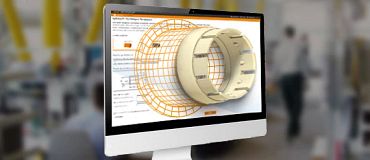 A plain bearing drawing on the screen becomes an actual iglidur plain bearing
