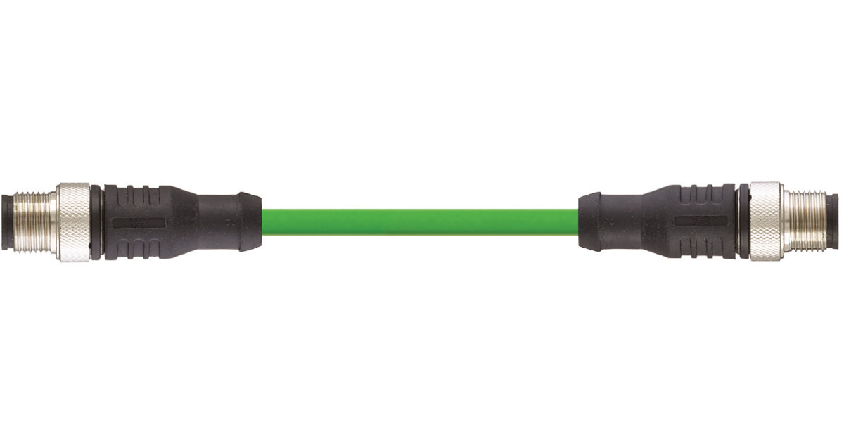 Profinet 4 Pin Cross Harnessed Profinet cables, PVC, connector A: M12 straight, 4-pin, d ...