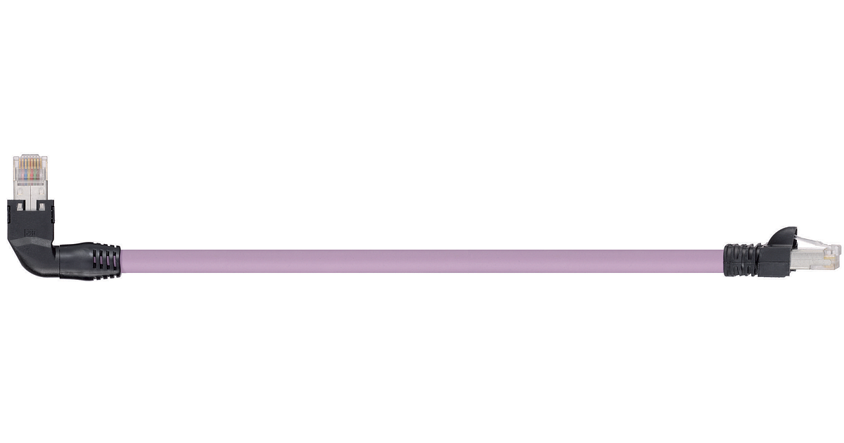 Harnessed CAT5e Cables L/T angle, one side, PVC, Connector A: Hirose ...