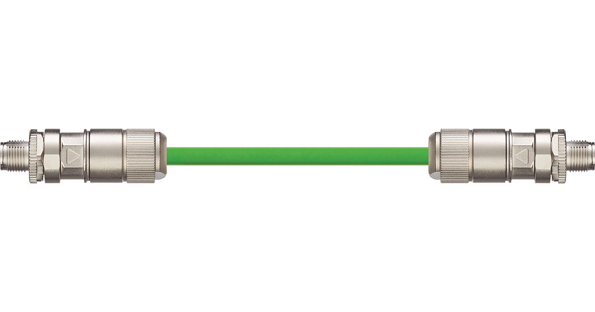 Harnessed Profinet cables, PVC, connector A: M12 pin D-coded, connector ...