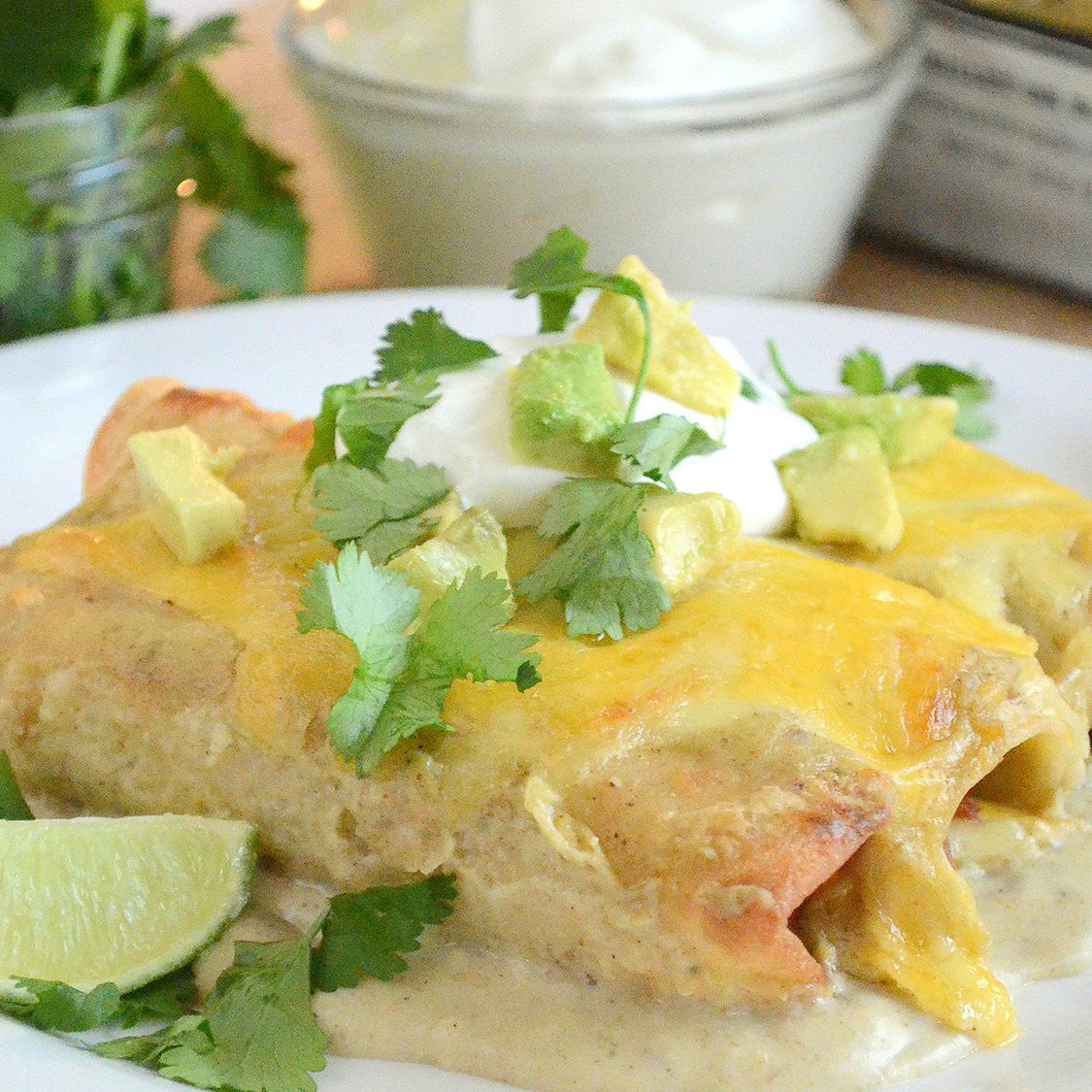 Creamy Green Chile Pulled Pork Enchiladas Stubb's BBQ