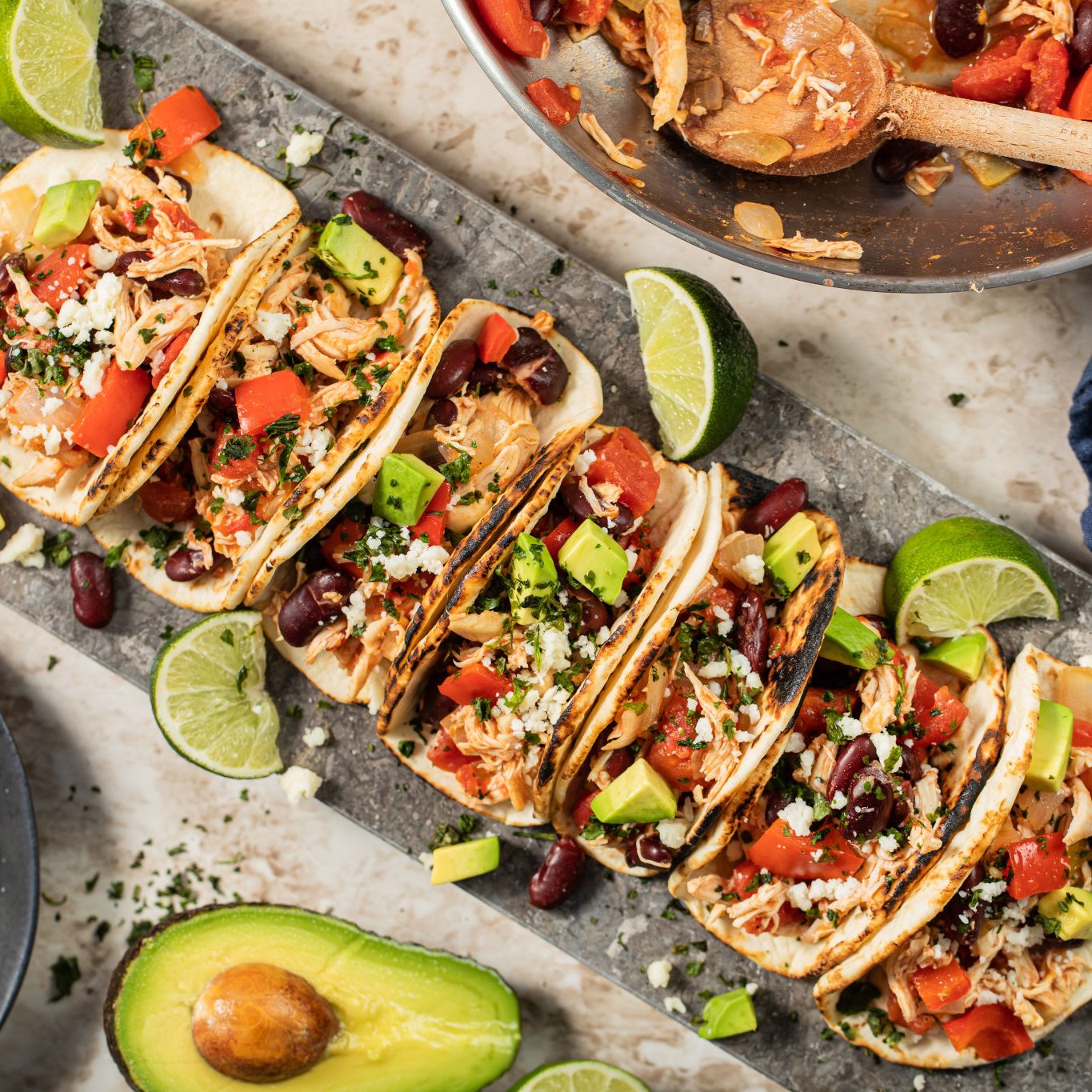 Chicken and Bean Street Tacos Gourmet Garden