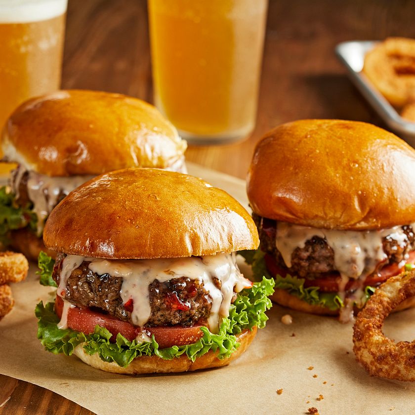 Grilled Burgers with Sweet Chili Mayo Recipe Frank's RedHot® US