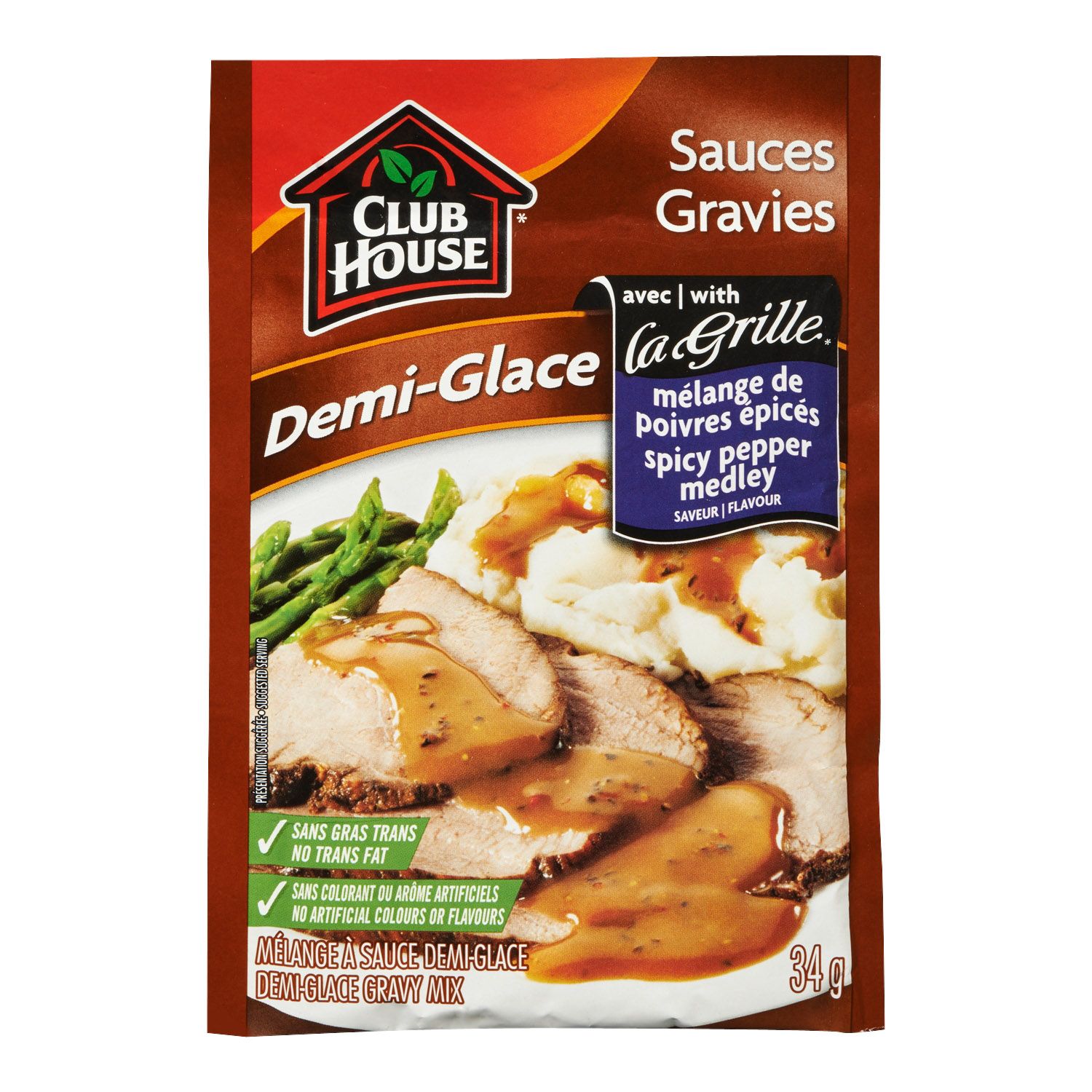Demi Glace Gravy Mix With Club House La Grille Spicy Pepper Medley