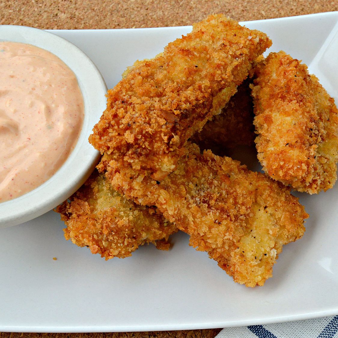 Fish Sticks with Texas Sriracha Dipping Sauce Stubb's BBQ