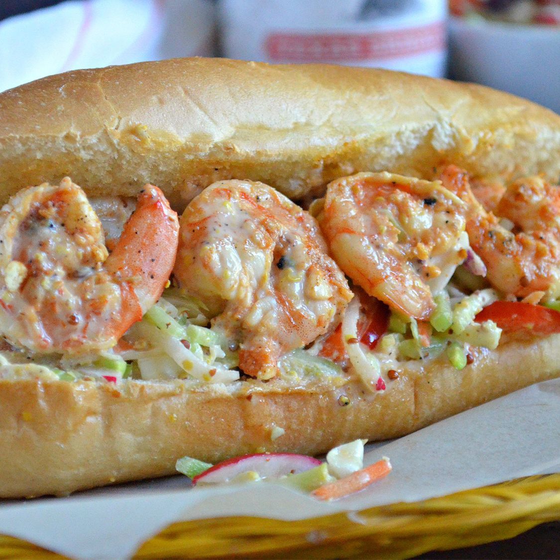 Texas Sriracha Shrimp Po Boy With Broccoli Slaw Stubb S Bbq