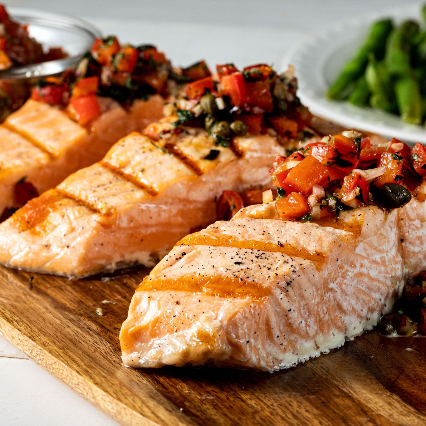 Grilled Salmon With Red Pepper Chimichurri | Gourmet Garden