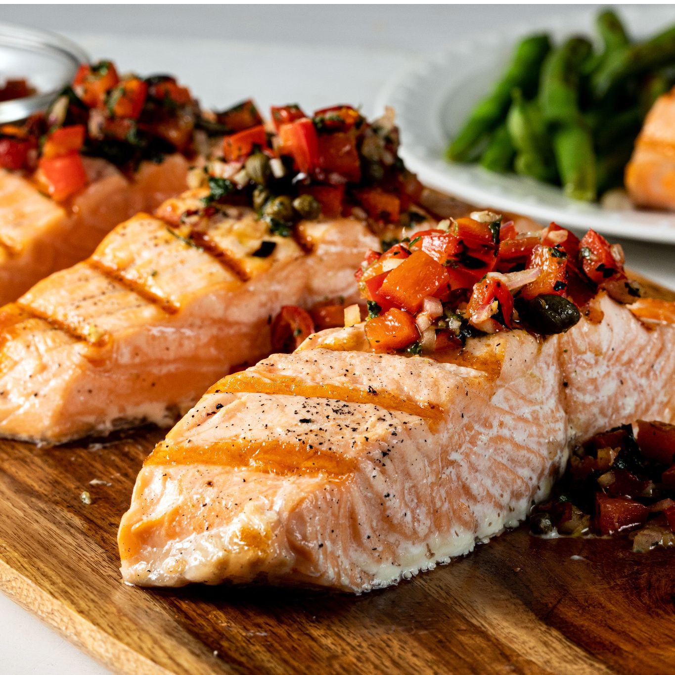 Grilled Salmon with Red Pepper Chimichurri | Gourmet Garden