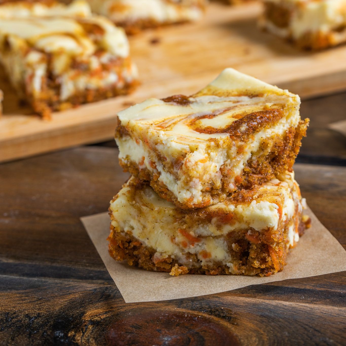 Carrot Cake Swirled Cheesecake Bars Recipe Mccormick