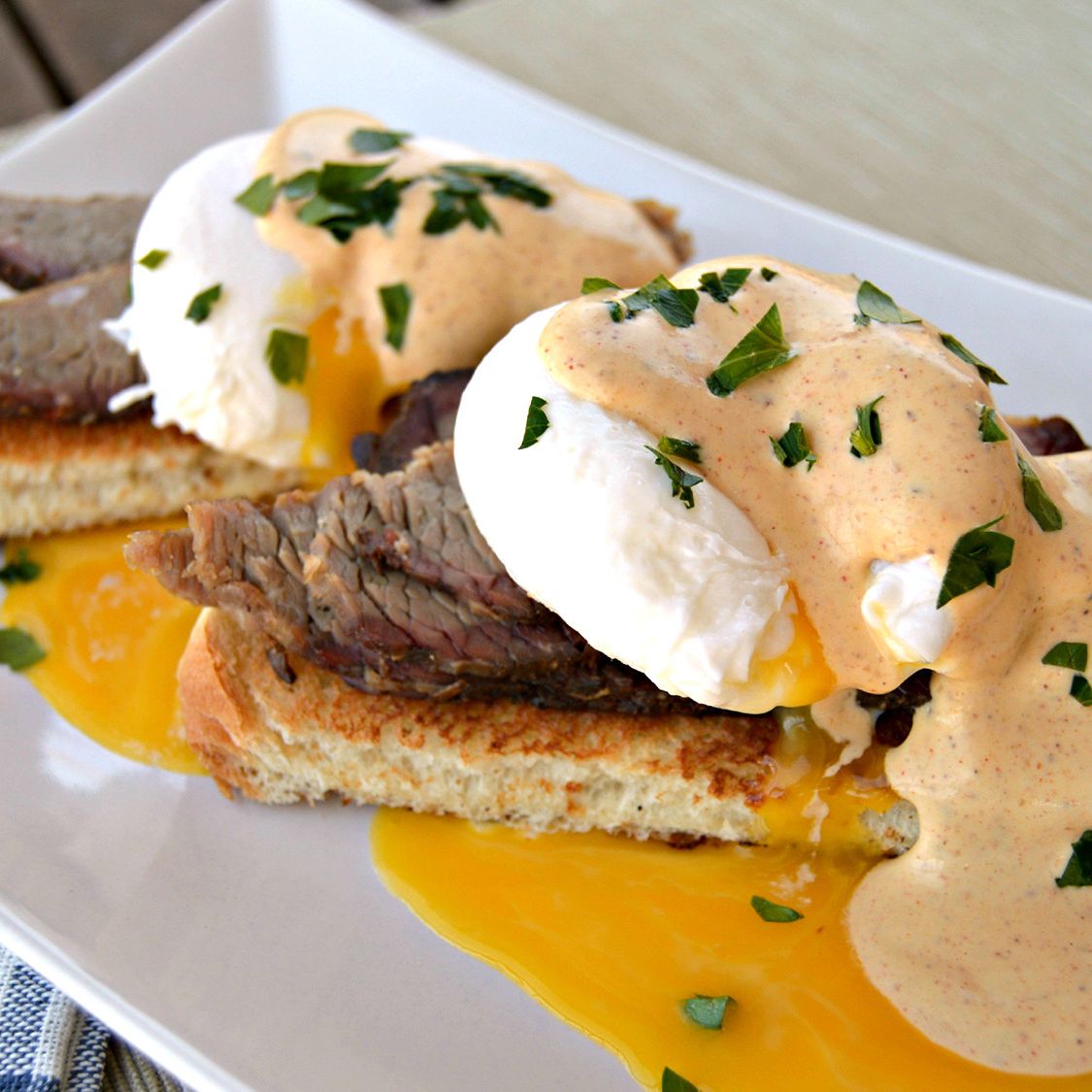 Brisket Benedict with Stubb's Hollandaise on Texas Toast Stubb's BBQ