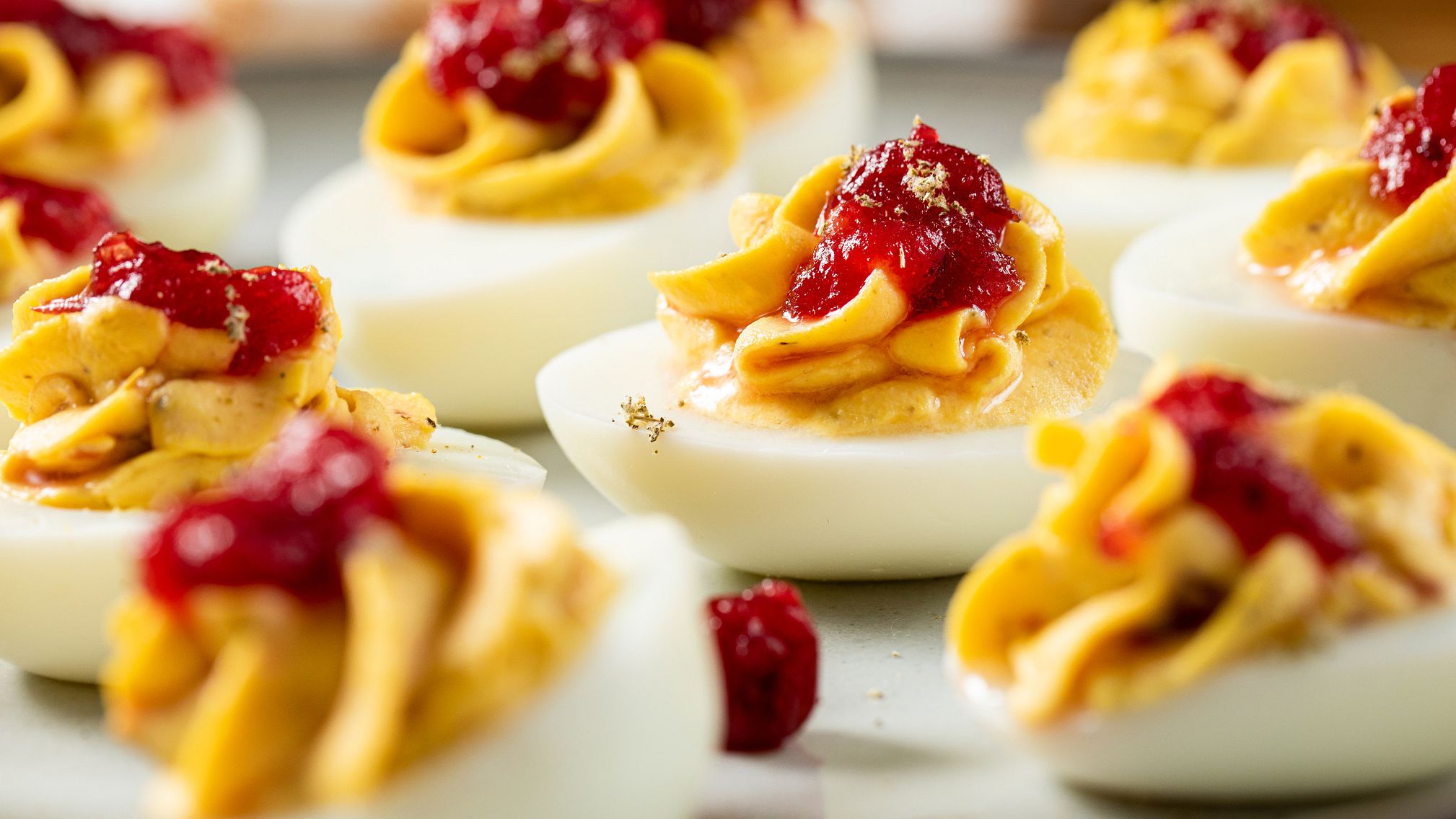 Thanksgiving Cranberry Deviled Eggs Recipe Mccormick