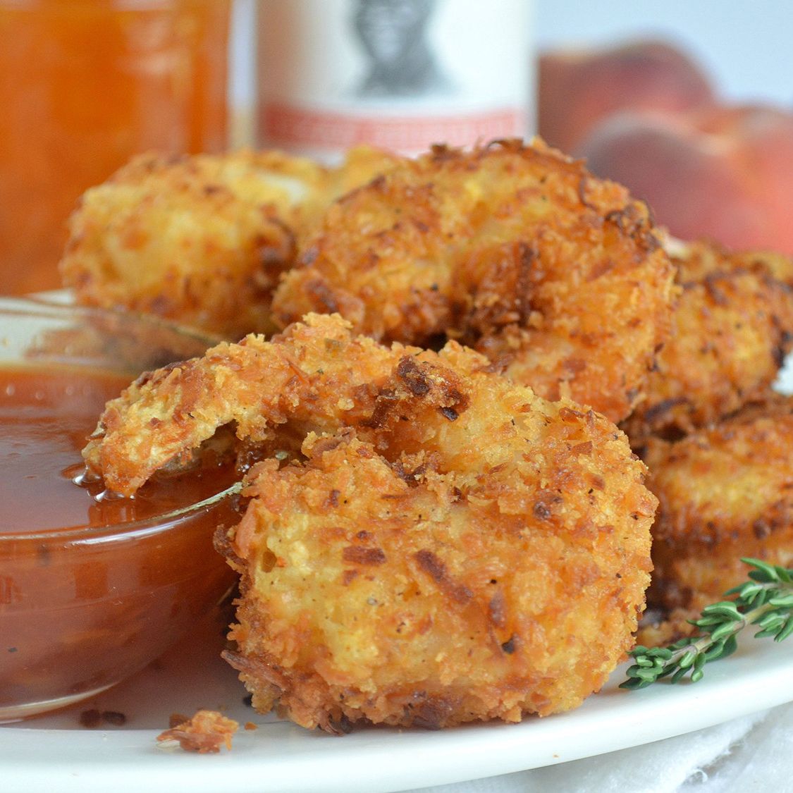 Coconut Shrimp with Texas Sriracha & Peach Dipping Sauce Stubb's BBQ