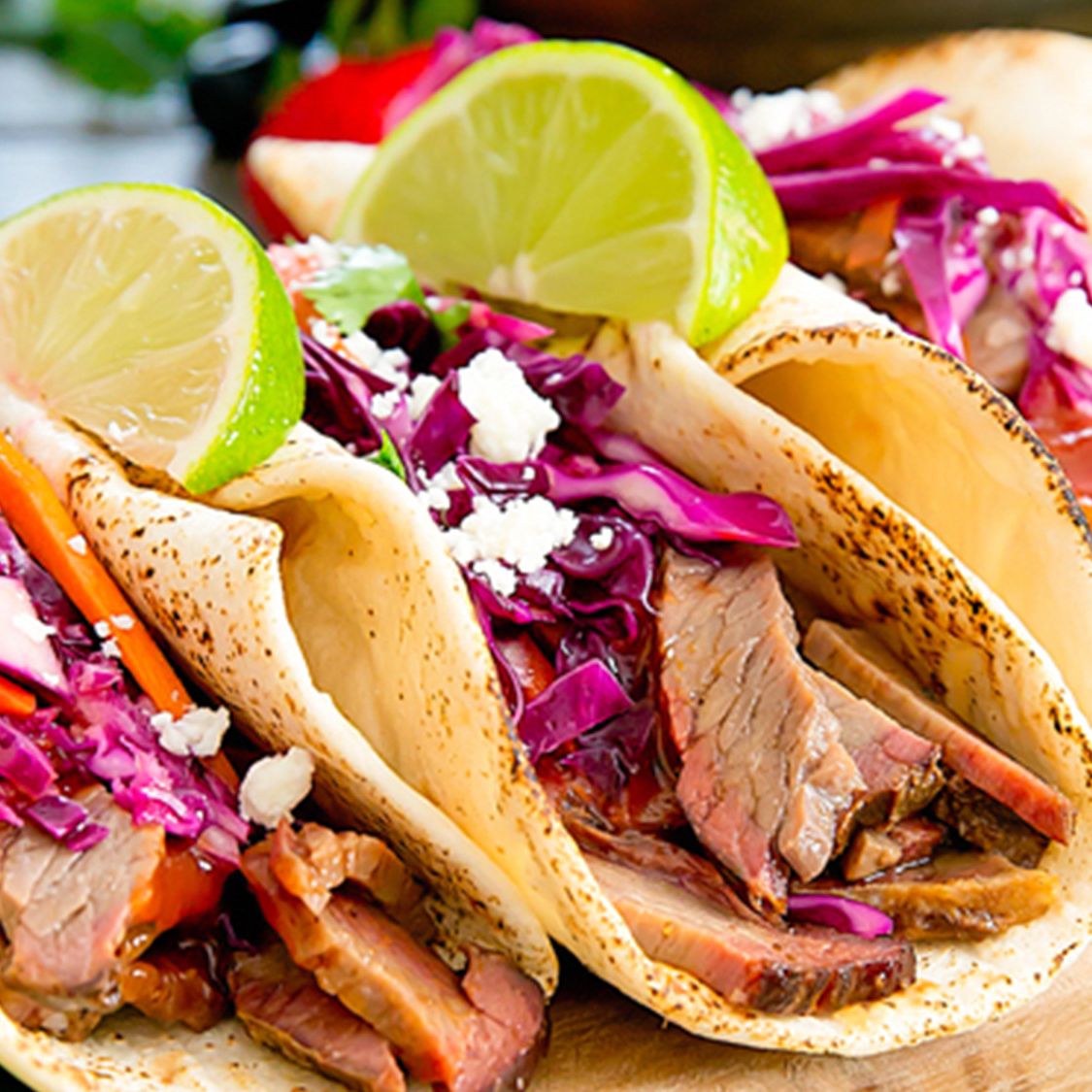Brisket Tacos with Red Cabbage Slaw Stubb's BBQ
