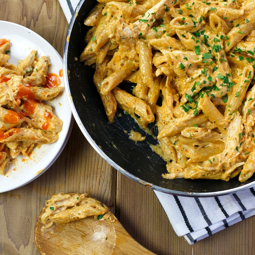 Creamy Buffalo Ranch Chicken Pasta Recipe Frank S Redhot Us