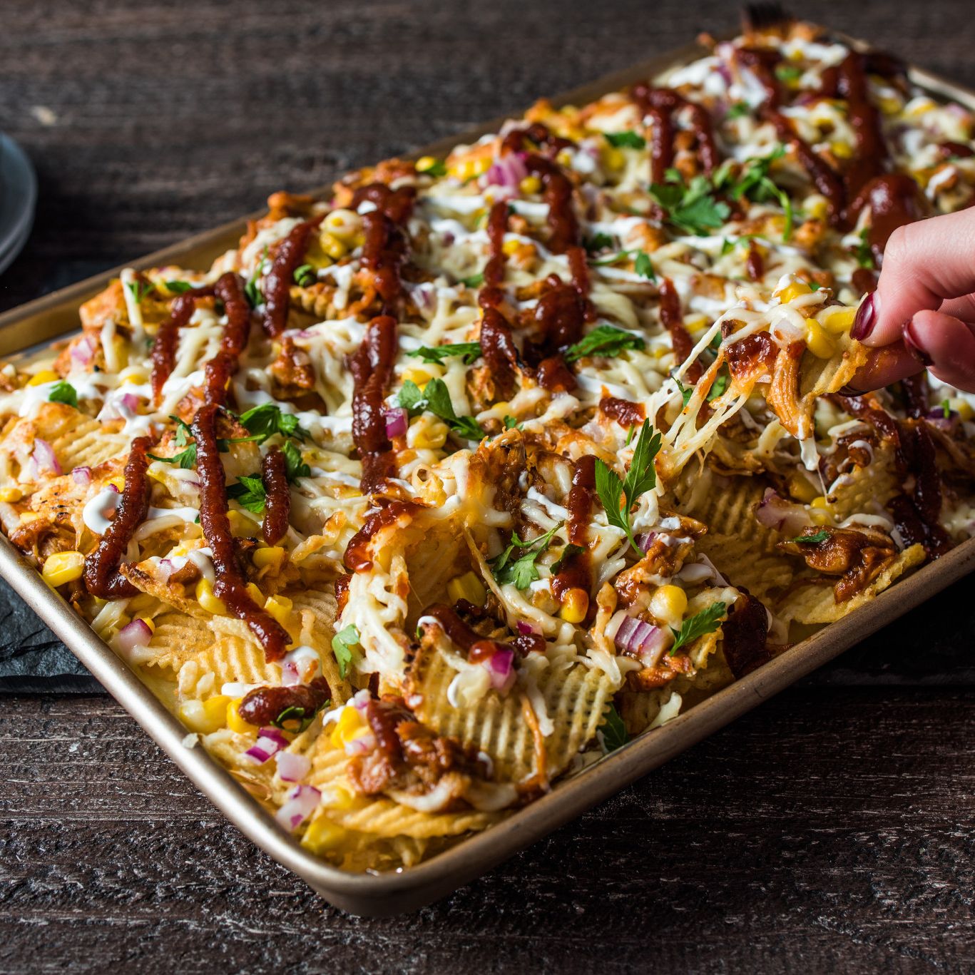 Buffalo BBQ Potato Chip Nachos