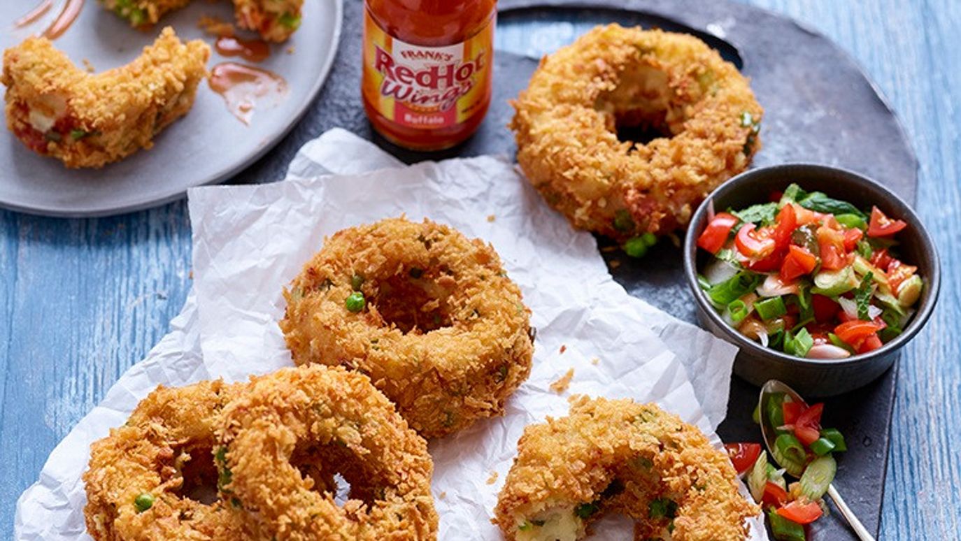 POTATO DOUGHNUTS WITH SPICY SALSA