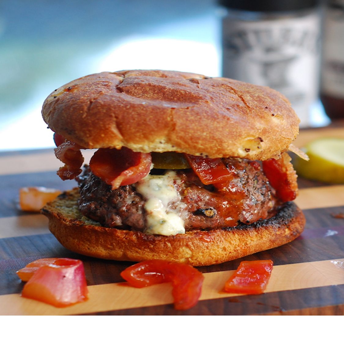 Bacon, Blue Cheese & BarBQ Bison Burger Stubb's BBQ