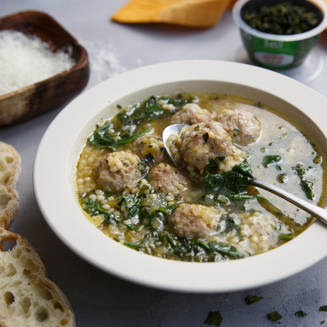 Italian Wedding Soup With Garlic Basil Gourmet Garden