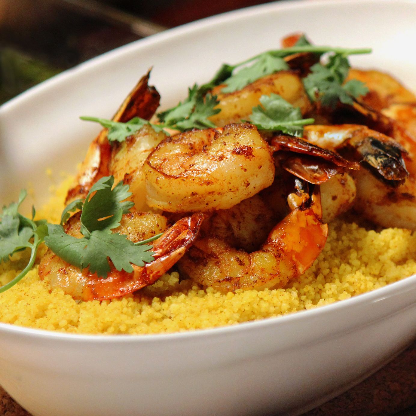 Spiced Couscous with Shrimp and Chermoula HelloFlavour.ca