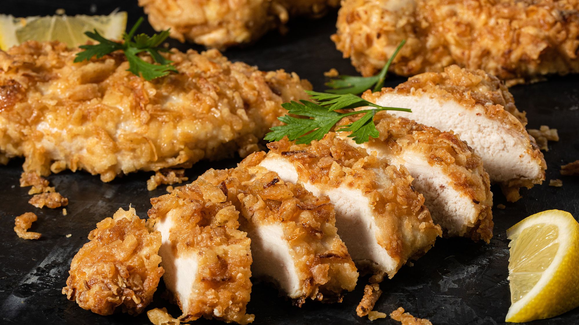 French S Crunchy Onion Baked Chicken Recipe French S In my opinion, appetizers aren't appetizers unless you have buffalo chicken tenders in the line up. french s crunchy onion chicken
