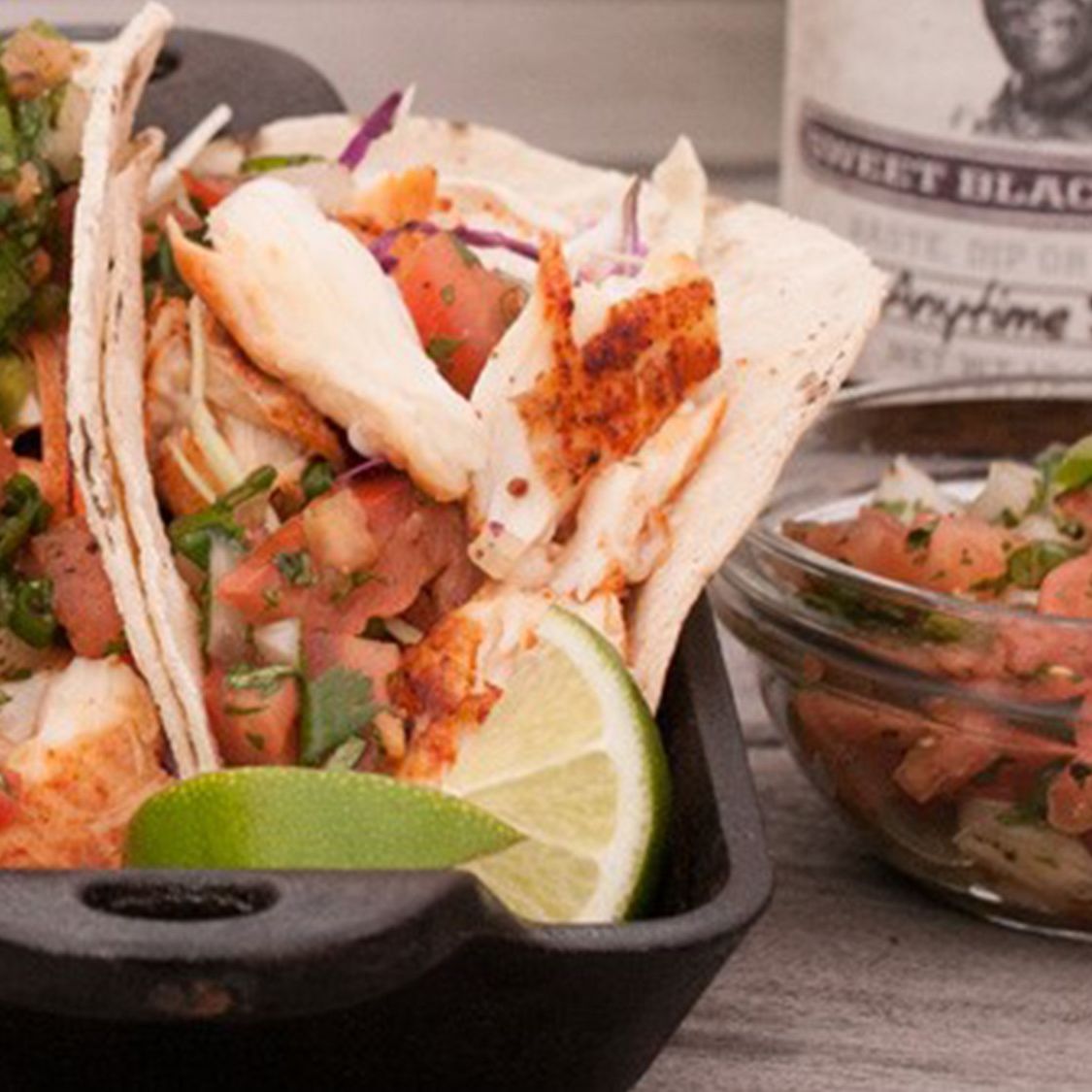 Fish Tacos With Sweet Black Pepper Pico De Gallo Stubb S Bbq