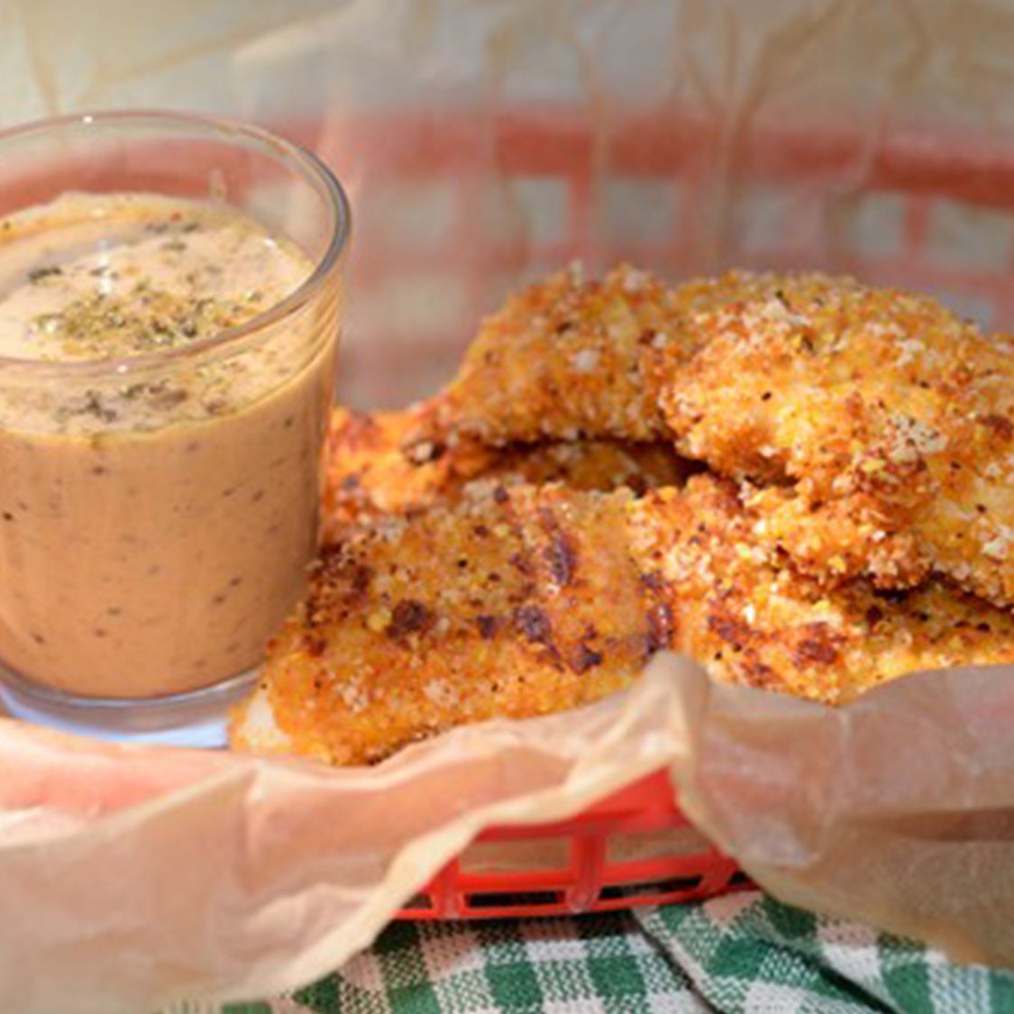 Parmesan Baked Fish Sticks with Dipping Sauce Stubb's BBQ