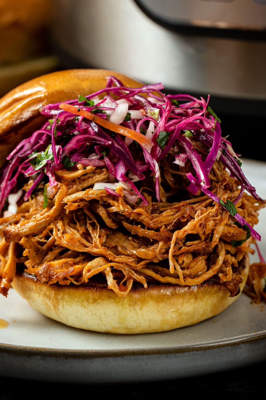 Slow Cooker Bbq Pulled Pork Recipe Mccormick If you're using 1/3 pound per person as a rule of thumb—which most experts the pork will store and reheat easily, and can be used in a host of tempting dishes long after the party is. slow cookers bbq pulled pork
