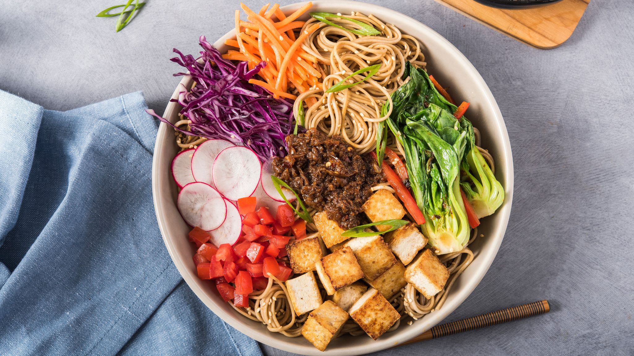 Tofu Noodle Bowl With Vegetarian Xo Sauce Mccormick