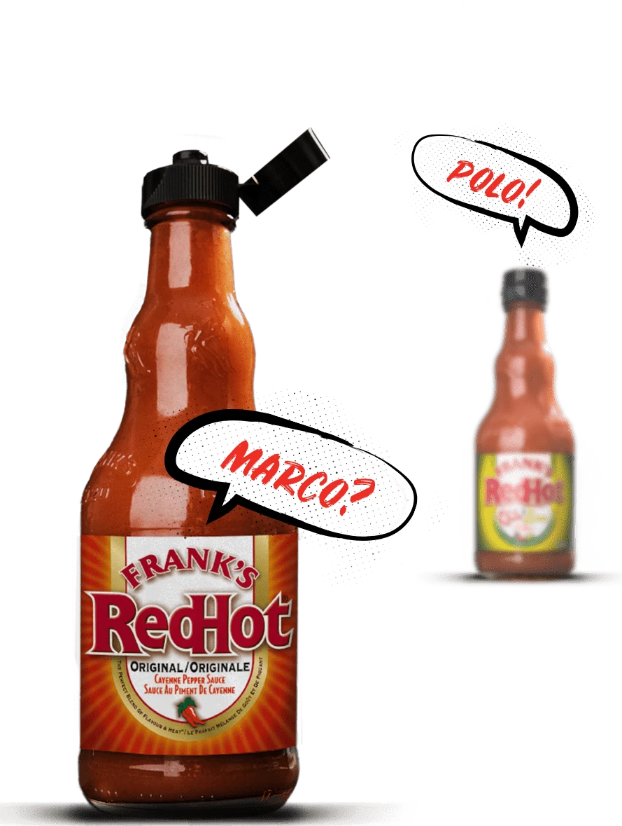 frank's bottles calling out to each other