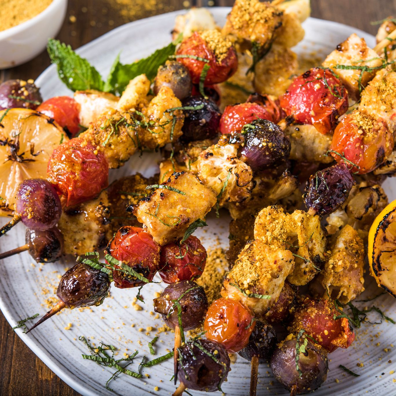 Grilled Swordfish & Cauliflower Skewers with Gunpowder Spice McCormick