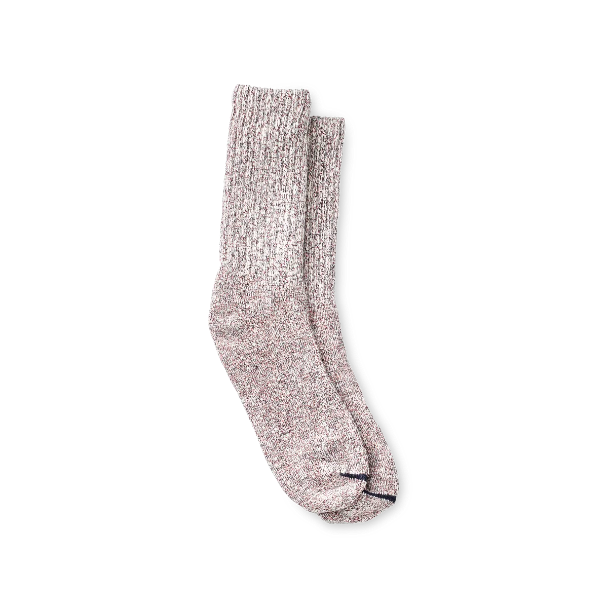 Unisex Cotton Blend Ragg Crew Socks in Hot Burgundy/Navy/White Cotton ...