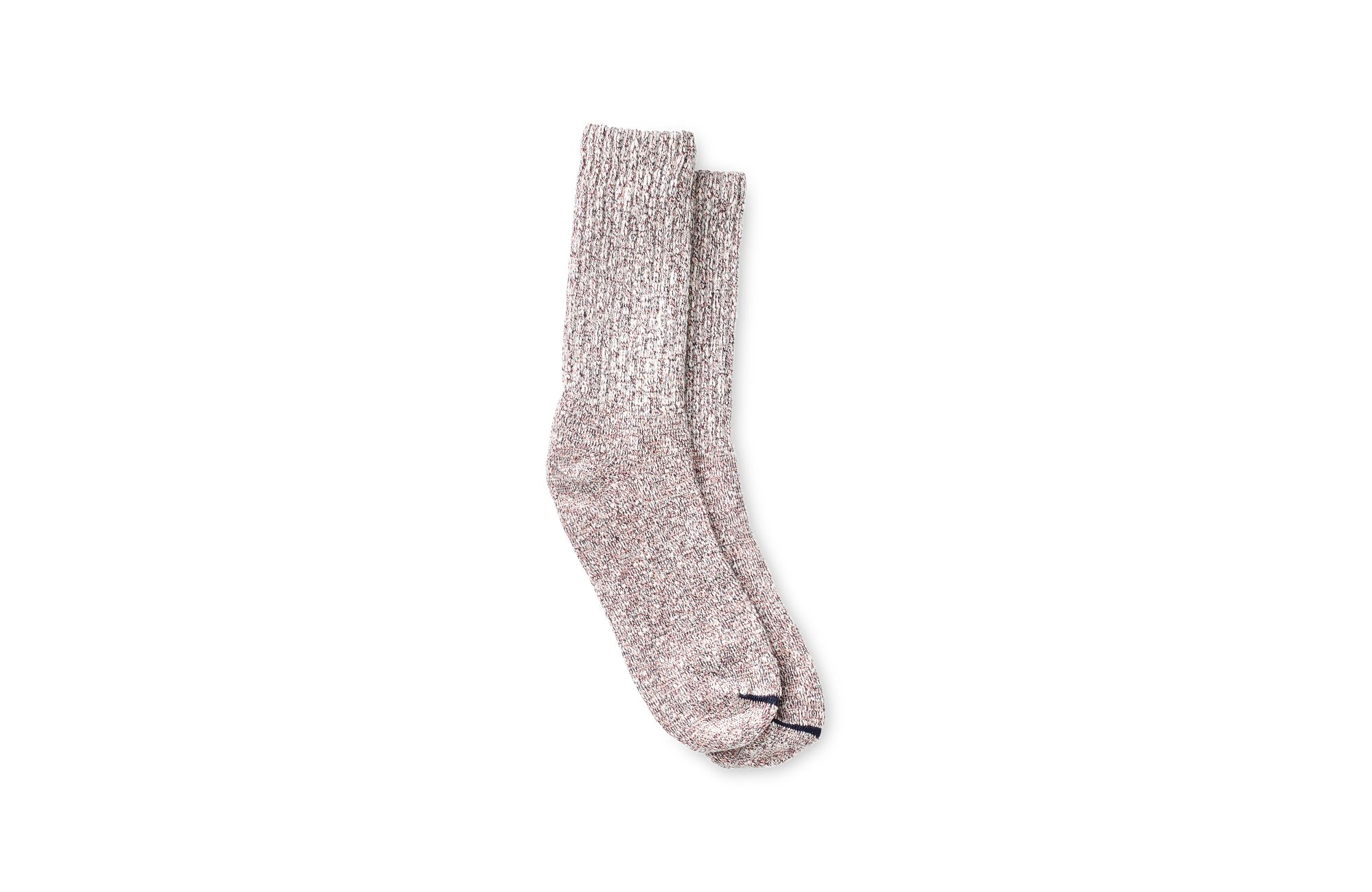 Cotton Blend Ragg Crew image number 1 Hot Burgundy/Navy/White Unisex Cotton Blend Ragg Crew Socks in Hot Burgundy/Navy/White Cotton Blend