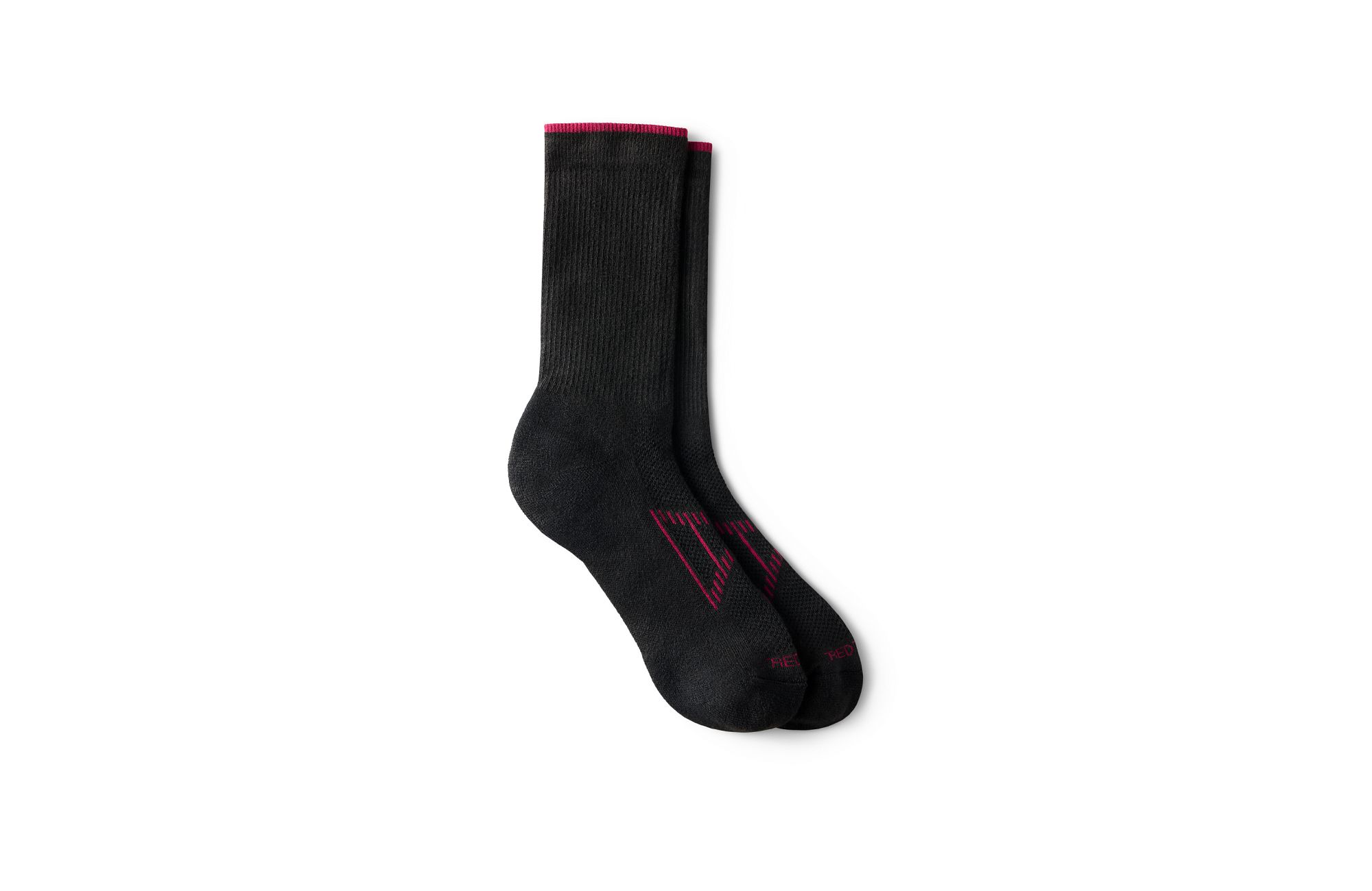 Performance Work Women's Light Weight Crew image number 1 Black/Burgundy Unisex CoolMax® Blend Crew Sock in Black