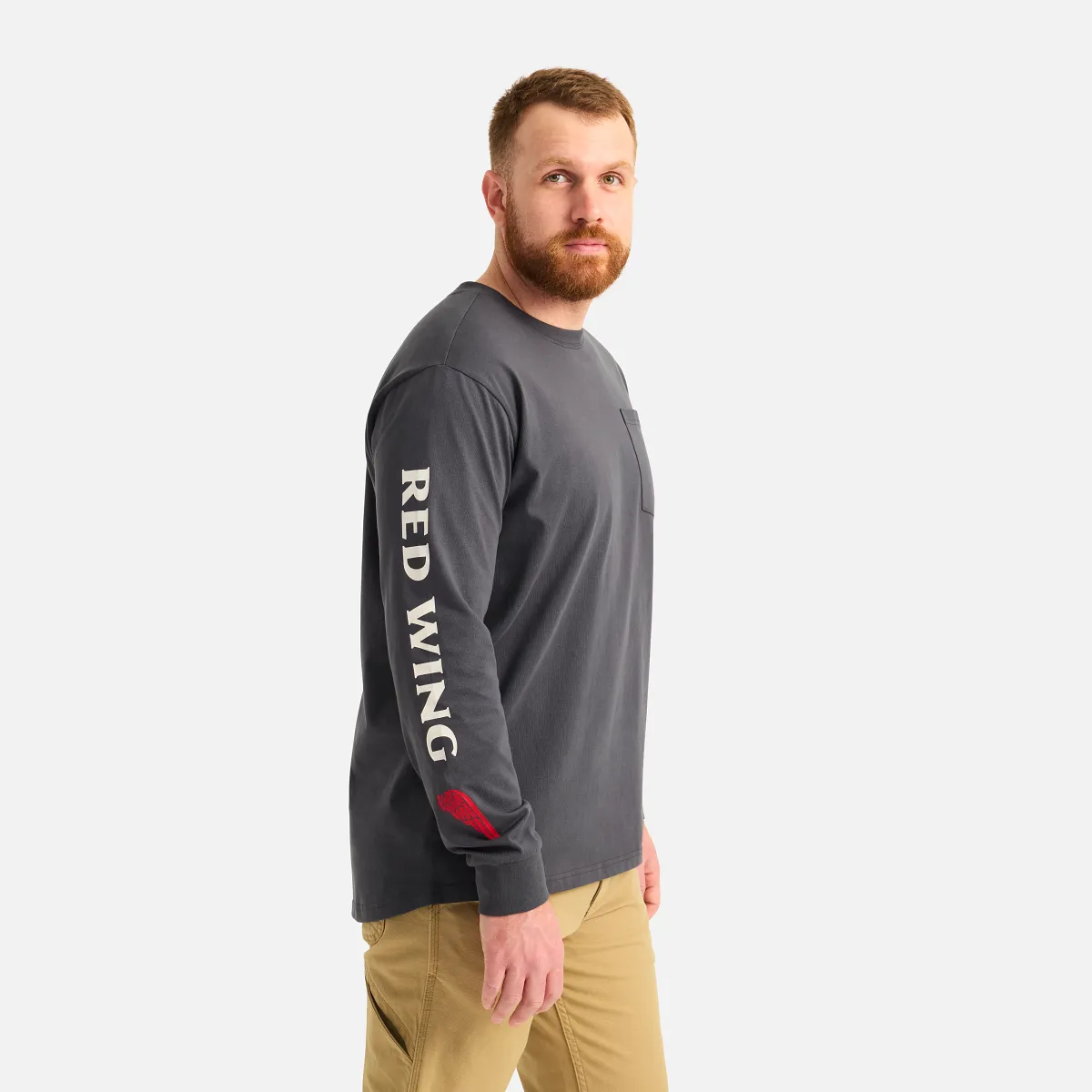 Long Sleeve Pocket T-Shirt with Sleeve Print   - view 3