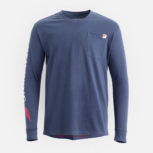 Long Sleeve Pocket T-Shirt with Sleeve Print Long Sleeve Pocket T-Shirt with Sleeve Print