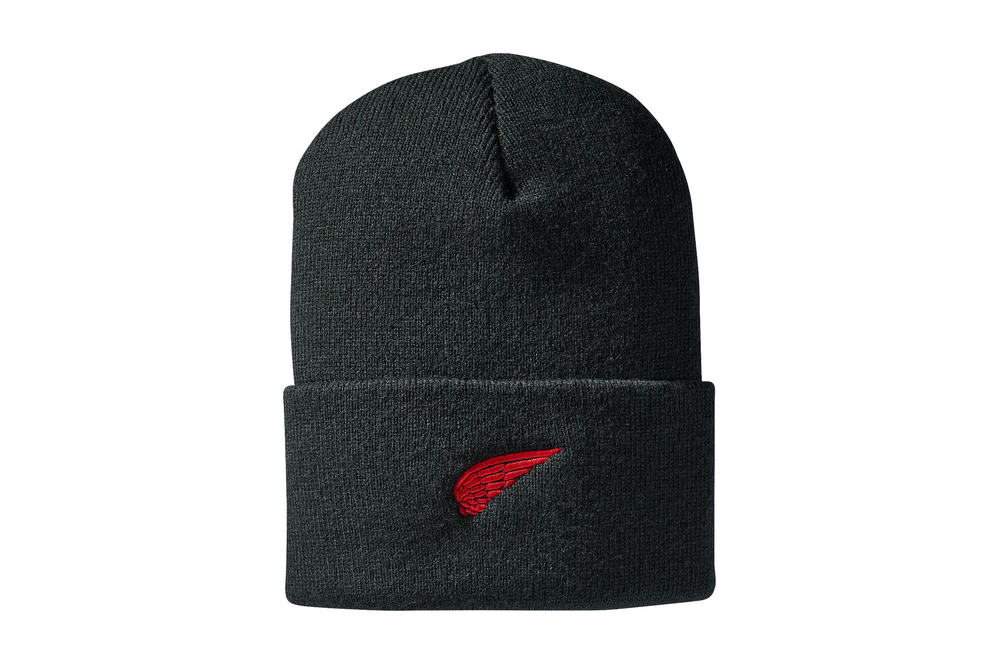 Wing Logo Knit Beanie Hat image number 1 Black Unisex Knit Watch Hat in Black