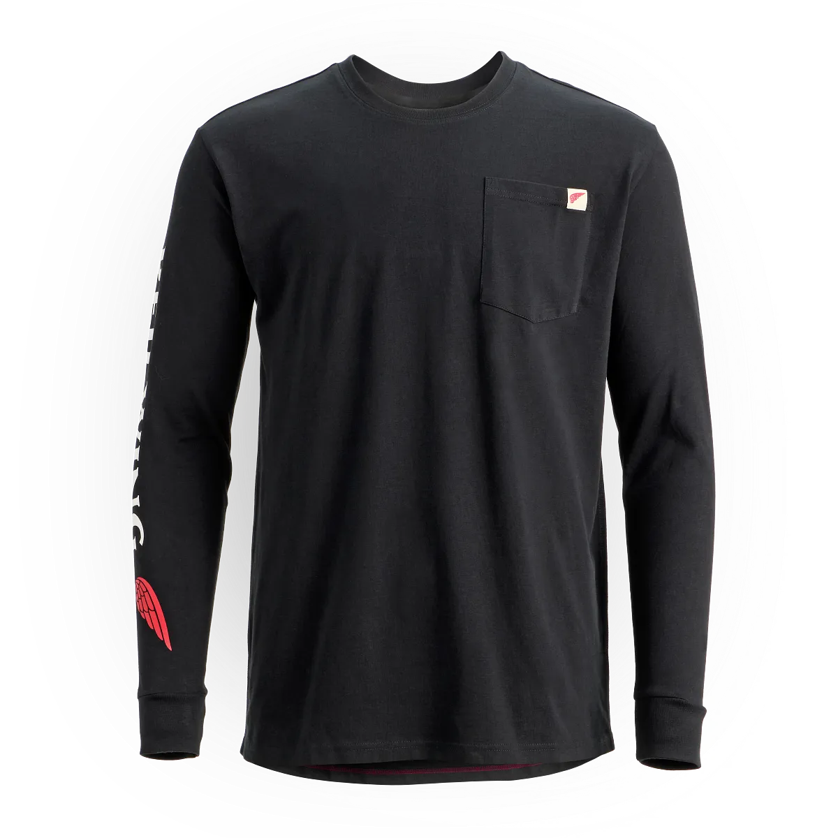 Long Sleeve Pocket T-Shirt with Sleeve Print - view 1