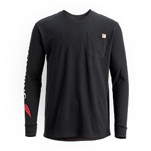 Long Sleeve Pocket T-Shirt with Sleeve Print