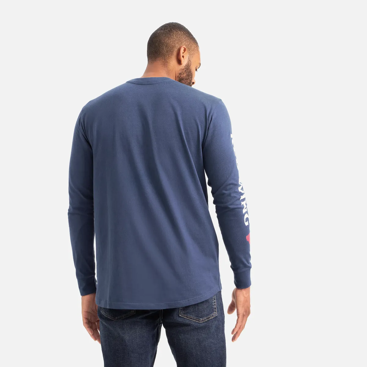 Long Sleeve Pocket T-Shirt with Sleeve Print - view 3