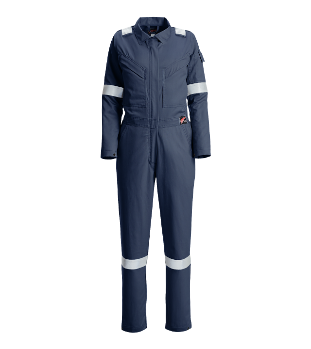 Women's Coverall Jumpsuit Navy with Zipper 6-Pocket (Small