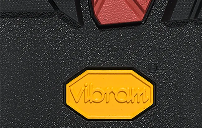 Close up of Vibram logo