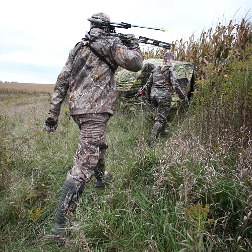 Hunters in a field