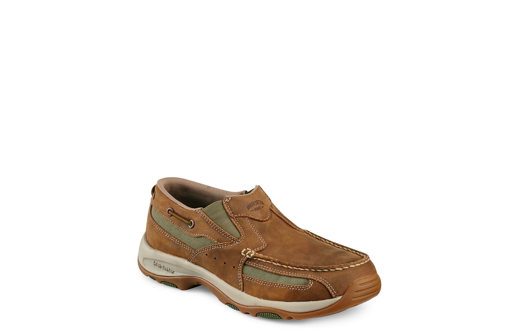 Lakeside image number 1 Tan/Green Men's Leather Slip-On
