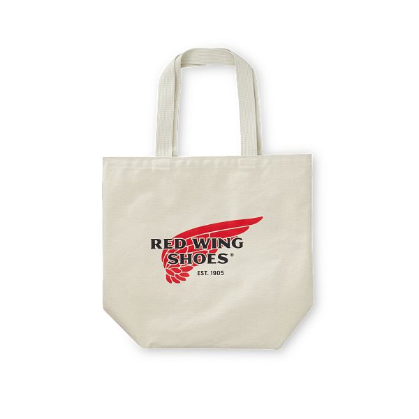 red canvas tote bag