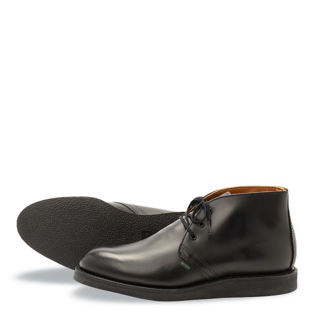 Låne Mere Bore Men's Postman Chukka in Black Leather 9196