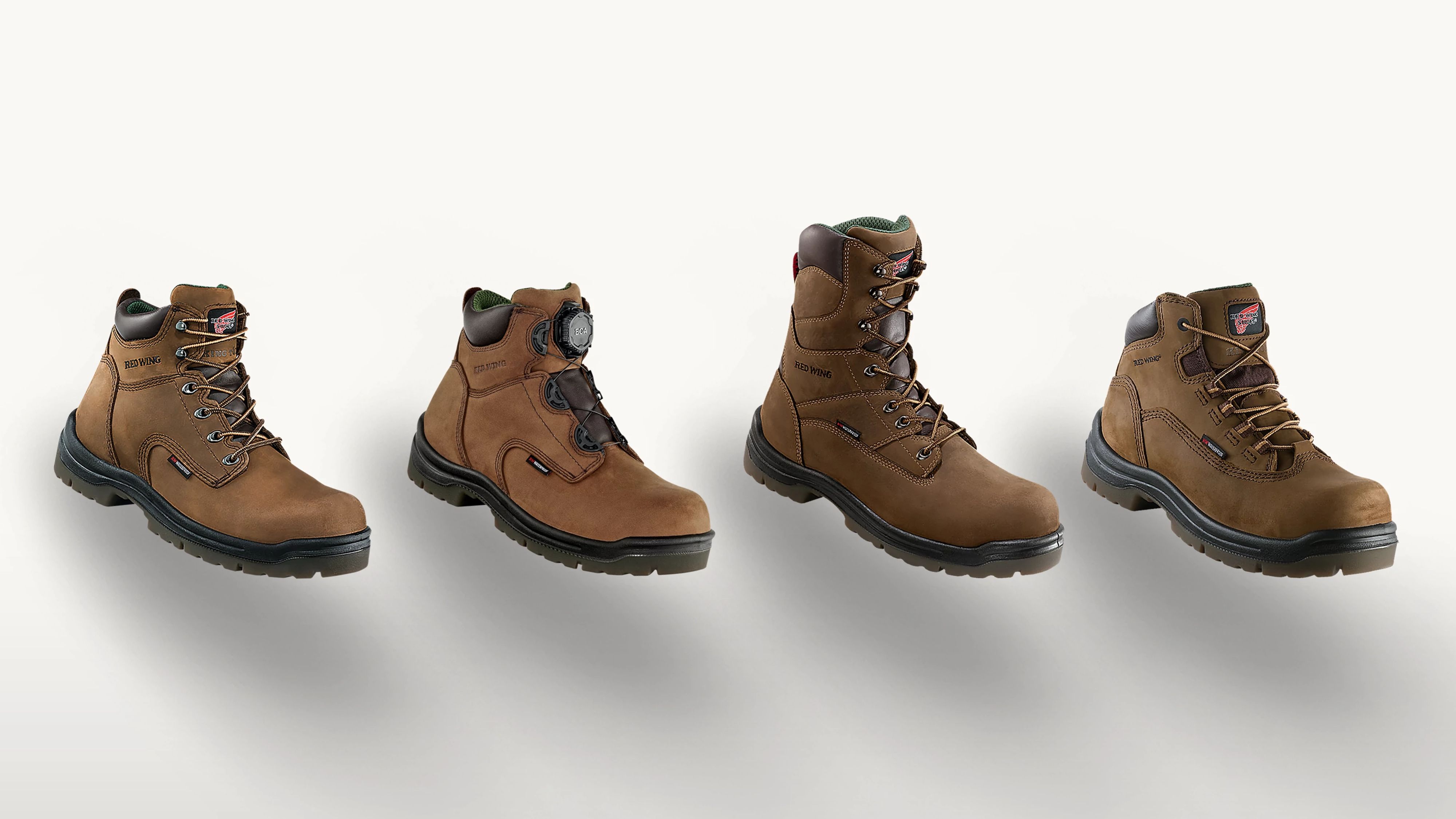 Four styles of Red Wing King Toe boots