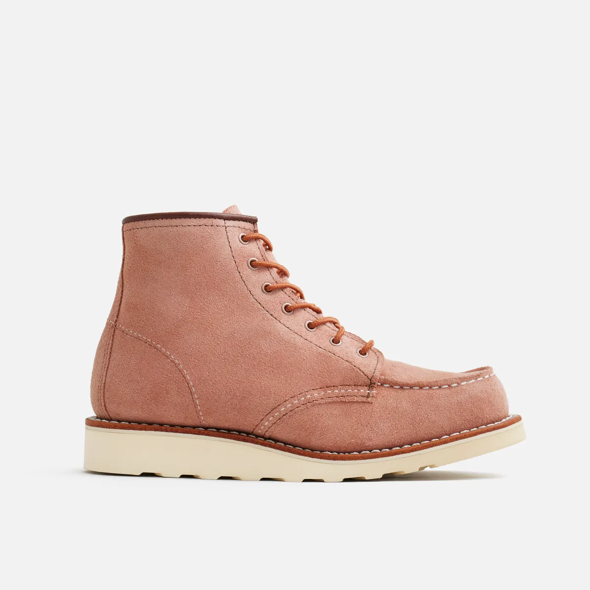 Women's 6-Inch Classic Moc Short Boot in Pink Leather 3328 | Red Women's 6-Inch Classic Moc Short Boot in Pink Leather 3328 | Red