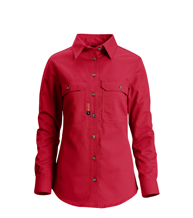 Red work online shirt womens